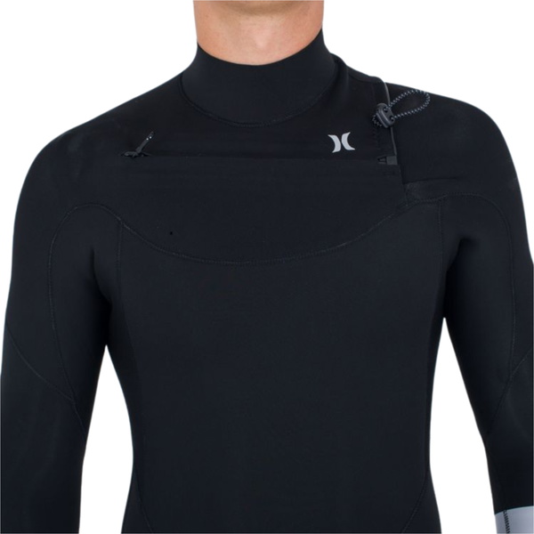 2026 Hurley Heren Advant 3/2mm Borst Ritssluiting Wetsuit MFS0013322 - Black